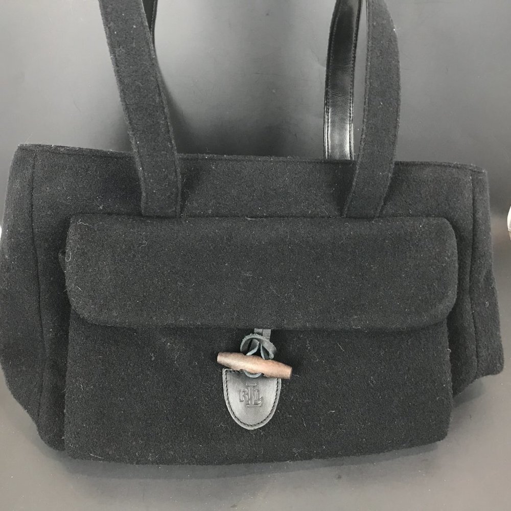 Ralph Lauren Black Felt/Leather Tote bag